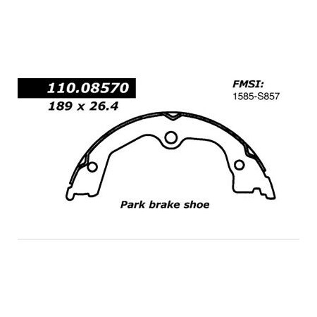 Centric Centric Premium Parking Brake Shoes, Centric Parts 111.08570 111.0857